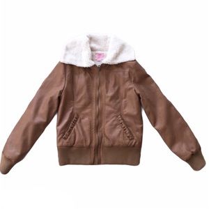 Copper Key Faux Leather Jacket